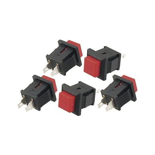 2 Pin SPST Momentary Red Pushbutton Switch NO AC 125V 1A