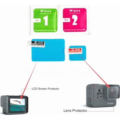 2017 New For Gopro Accessories Lens Protective Film + LCD touch screen Protective film For Gopro Hero 6 hero 5 Camera Mount