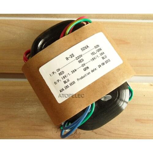 220V 50W R-Core Transformer 18V+18V for Audio Amplifier Preamps AMP DAC R Core