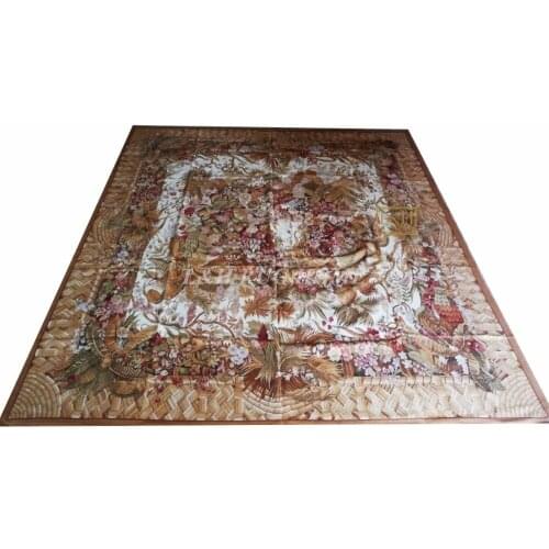 Free shipping 10'x10'(3x3m) Square French aubusson woolen rugs,handmade rug/carpet for home decoration