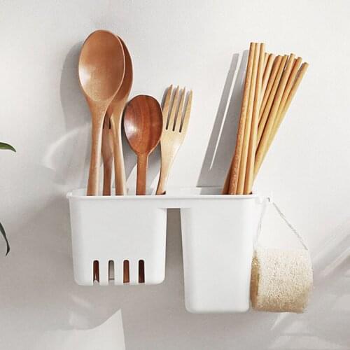 Household Chopstick Holder Drain Rack Wall Shelf Kitchen Organizer Cutlery Storage Box Plastic Container Home Accessories
