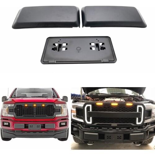 Black Front Bumper Hook License Plate Mount Bracket For Ford F-150 2018+ Auto Accessory
