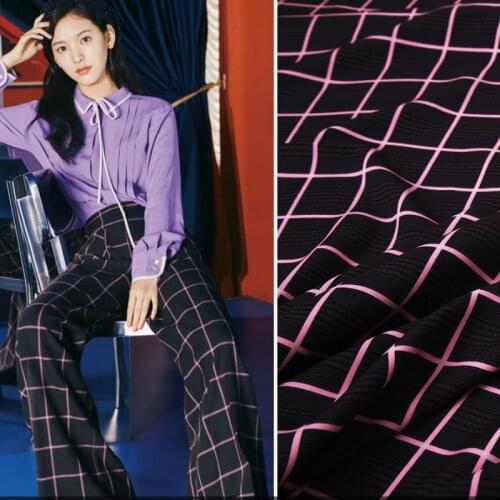 Digital printing lattice fabric meter clothing pants handmade DIY fabric wholesale cloth