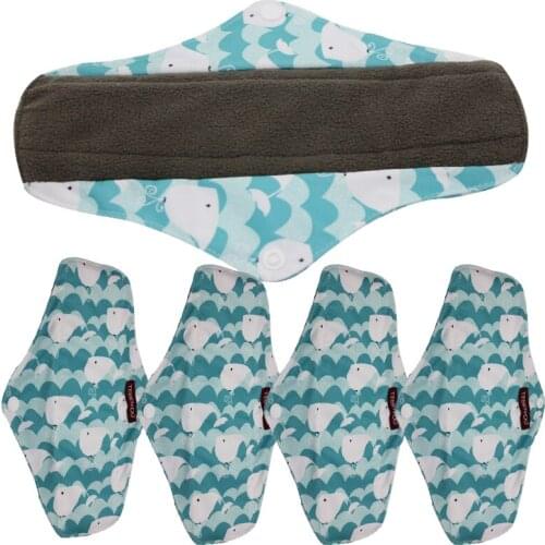Carton Print Girls Cloth Menstrual Pads Washable Feminine Hygiene Care Period Pads Reusable Sanitary Pads