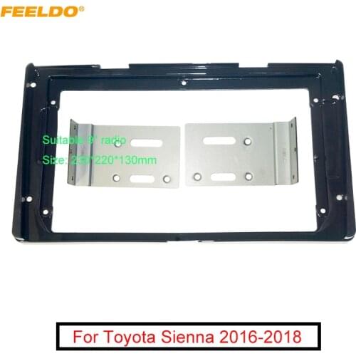 FEELDO Car Stereo 9" Big Screen Fascia Frame Adapter For Toyota Sienna 2Din Dash Audio Fitting Panel Frame Kit