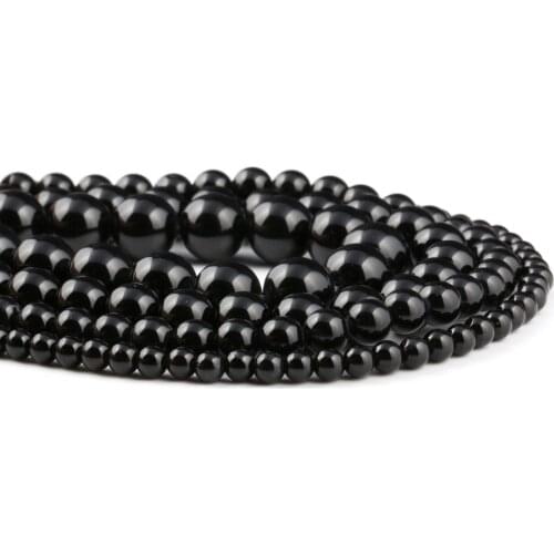 Natural Stone Black Onyx Beading Isolation beads Round Loose Spacer Beads for Jewelry Making DIY Bracelet Necklaces Accessories