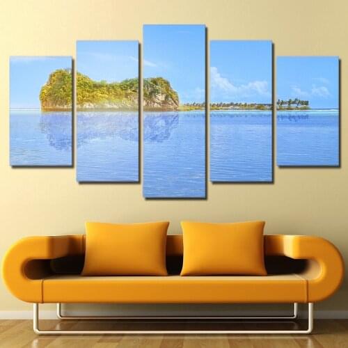 Sea Island Canvas Painting Beautiful Landscape Wall Picture for Living Room Decoration Sea View Posters and Prints Home Decor