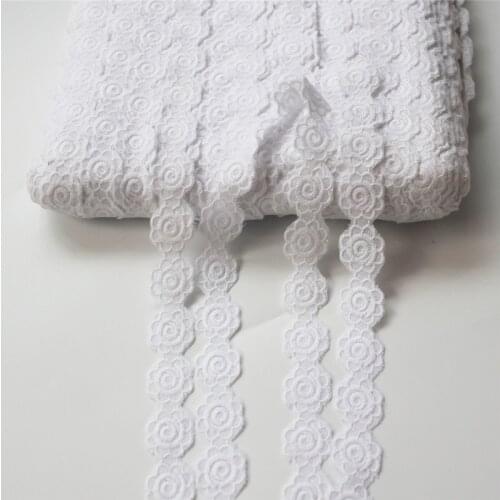 8y 2cm Top Quality White Cotton Embroidery Rose Lace Trim For DIY Dress Clothing Scrapebooking Home Decor Sewing Accessories