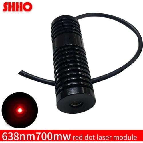 High power 638nm 700mw Red dot laser module super distance more than 1500M launch adjustable spot ACC 12V driver radiator shell