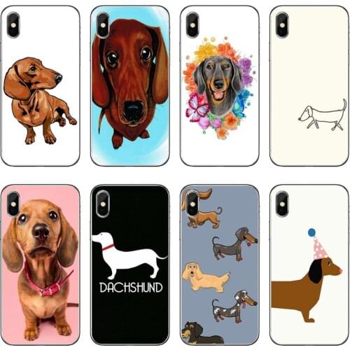 Cute cartoon Dachshund Soft Phone Case For Samsung Galaxy A71 A70 A60 A51 A50 A41 A40 A31 A30 A20E A21S A12 A10 A7 A5 A3