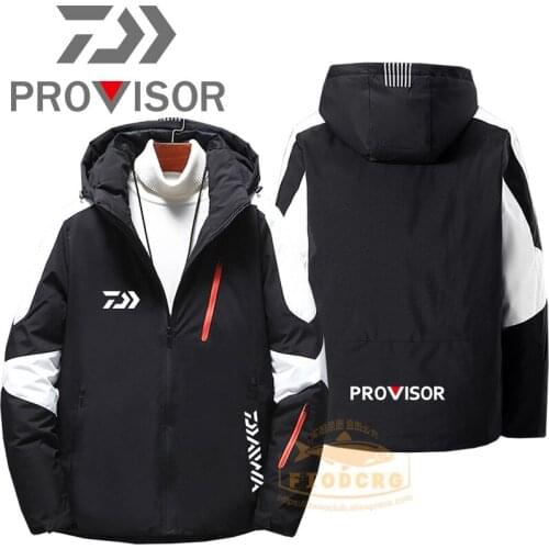 2022 DAWA Fishing Jacket DAIWA Hooded Thick Warm Down Jacket Keep Warm Fishing Clothes Winter Windproof Outdoor Cycling Jacket