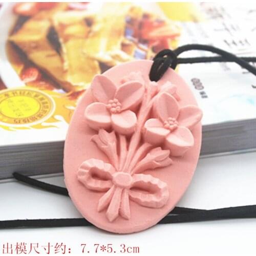 P690 bouquet wax licensing silicone mold DIY aromatherapy gypsum mould car hanging diy