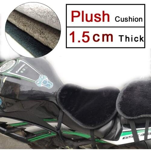 REESSOR Cruise Motorcycle Plush Cushion 1.2cm/1.5cm/2.5cm Thick Seat Cover Retro Road Street Vehicle 400cc 600cc 1000cc 1100cc
