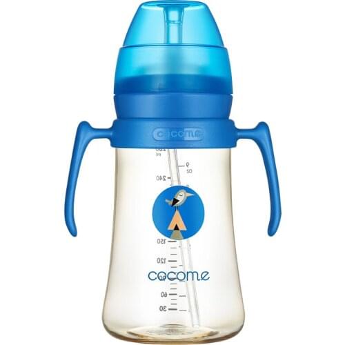 Pacifier Baby Bottle Handle Feeding Cute Water Milk Bottle Wide Caliber Duckbill Cup Teteros Para Baby Equipment BK50NP