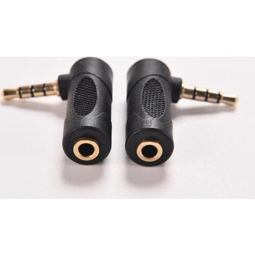 JETTING 3.5mm 90 Degree 3 Pole Right Angle Female To Male 4 Pole Audio Stereo Plug L Shape AUX Headphone Jack Adapter Converter