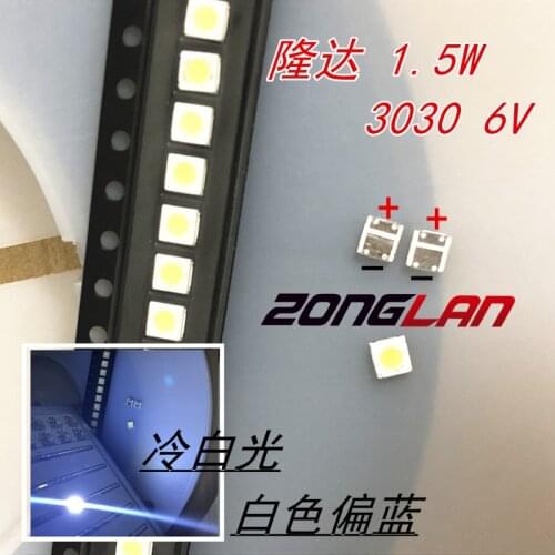 50 pcs Lextar GOOD good High Power LED Backlight 1.8 W 3030 6 V Cool white 150-187LM PT30W45 V1 TV Application 3030 6v