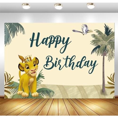 Disney The Lion King Party Backdrop Boy Birthday Party Baby Shower Photo Vinyl Background Photographic Studio Props Decor Banner
