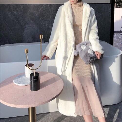 2020 Women Winter Faux Sheep Shearing Coat Warm Faux Fur Jacket Hooded Loose Outwear Casaco Feminino Long Oversized Overcoats O3