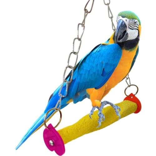 1pc Parrot Hanging Swing Toy Bite Resistant Funny Bird Cage Swing Parrot Cage Perch Bird Toy Pet Supplies Random Color