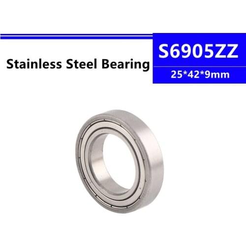 10pcs/20pcs S6905ZZ 25*42*9mm Stainless Steel Deep Groove Ball Bearing 25x42x9mm SB6905 S6905-2Z S6905Z