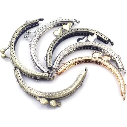 10PCS Mixed Random 10.5cm Semicircle Purse Frames Clasps Clutch Buckles DIY Crafts Luggage Accessories Handbag Handle Hardware