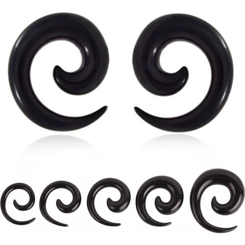 1.6-10mm 18Pcs/lot Acrylic Spiral Taper Ear Plugs and Tunnels Stretcher Expander Gauges Ear Piercing for Body Jewelry Wholesale