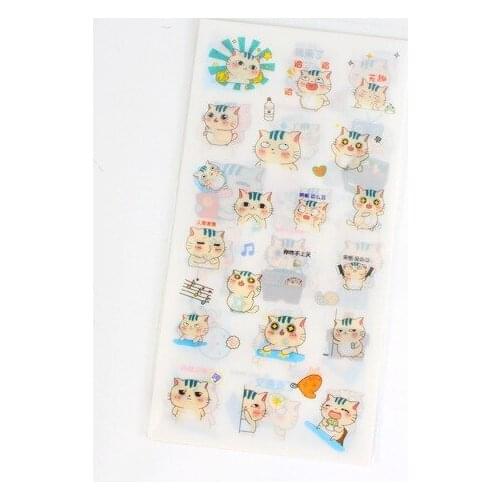 6pcs Cute cat sticker pvc diy decoration sticker for album scrapbooking stationery sticker gift for kids