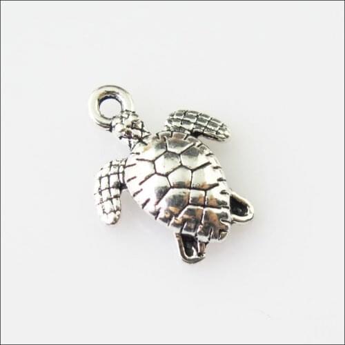 35 New Animal Tortoise Turtle Tibetan Silver Tone Charms Pendants 12.5x16mm