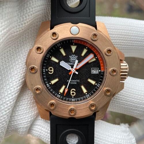 Steeldive 1948S New Arrival Bronze Retro Mens Automatic Mechanical Watches NH35 Movement Luminous Sapphire Waterproof Watches