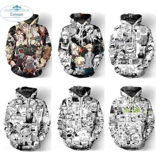 COSSUN Boku no Hero Bakugou Katsuki/Iida Tenya/Todoroki Hoodies Jackets Cosplay Costume My Hero Academia Fashion Sweatshirts