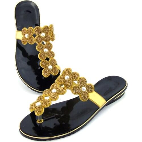 Doershow free shipping top quality African sandals for party,fashion style ladies shoes with rhinestones! !DD1-82