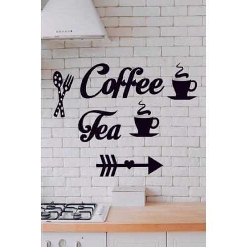 Sandy beach Boutique Black Stylish Coffe Tea Wood Kitchen wall Accessory wall graphics gráficos de parede настенная графика