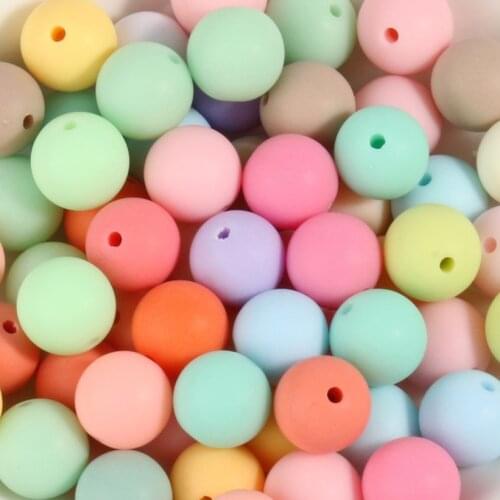 6mm-16mm Candy Color Matte Acrylic Round Ball Spacer Beads For Jewelry Making DIY Jewelry Accessories For Handicrafts