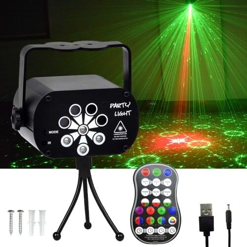 Mini Disco Lights Party Lights Portable DJ Projector Light LED Stage Light for Xmas New Year Birthday Wedding Party Lamp