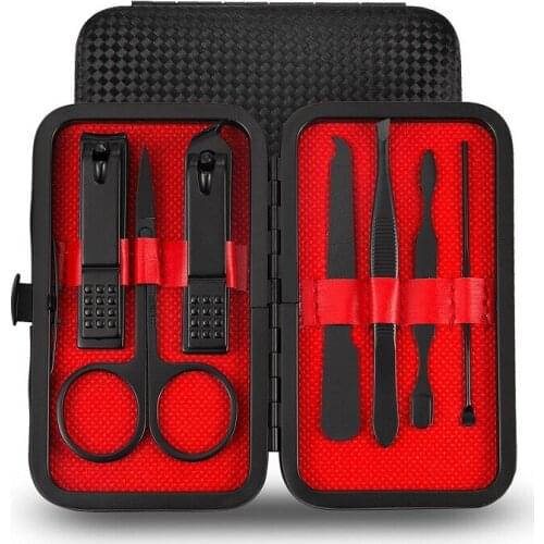 Manicure Nail Clippers Pedicure Set Nail Cutter Tool Stick Nail Stainless Steel 7 in 1 Trimmer Grooming Manicure Cutter Kits