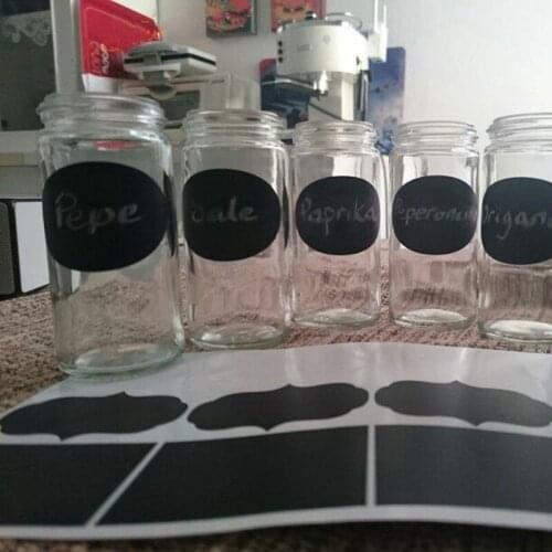 5CM X 3.5CM Vinyl Chalkboard Label Sticker, 36 pieces/ Lot Blackboard Kitchen Decal Sticker For Labeling Jars Sorting Decoration