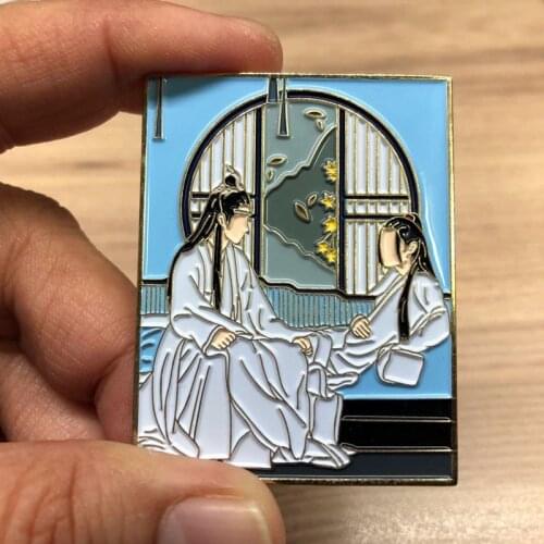 The Untamed Weiwuxian Lanwangji Brooch Pins Enamel Metal Badges Lapel Pin Brooches Jackets Jeans Fashion Jewelry Accessories