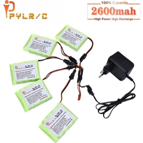 6v 2600mah Ni-MH Battery And Charger For Rc toys Car Tanks Robots Gun 2600mah AA 6v Rechargeable Battery Pack For Rc Boats