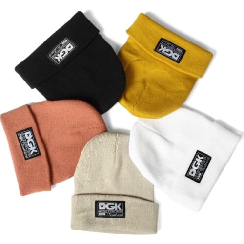 New DGK Knitted Hat Warm Beanie For Man Hip Hop Winter Hats Women Unisex Letter Bonnet Casual Skullies Beanies Autumn Caps