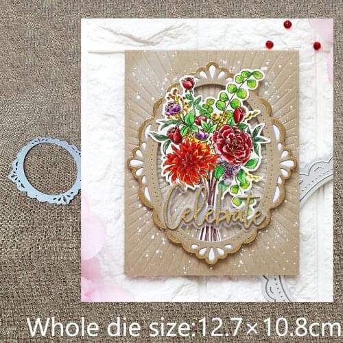 New Design Craft Metal stencil mold Cutting Dies lace oval frame decoration scrapbook die cuts Album Paper Card Craft Embossing