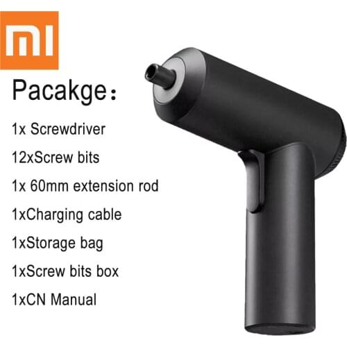 Original Xiaomi Mijia Cordless Rechargeable Screwdriver 3.6V 2000mAh Li-ion 5N m Electric Screwdriver With 12Pcs S2 Screw Bits