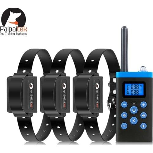 Remote Training Collar 1100 yd Range, Waterproof Rechargeable Trainer Collar Sound Vibration Shock Collar for 1/2/3 Dogs