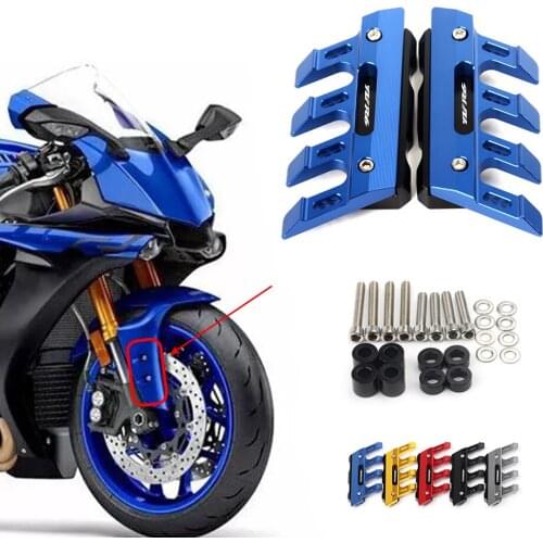 With Logo For Yamaha R6 YZF-R6 Motorcycle Accessories CNC Aluminum Front Mudguard Anti-Drop Slider Protector Cover
