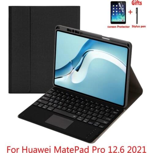 Detachable TouchPad Bluetooth Keyboard Cover for New Huawei Matepad Pro 12.6 Inch WGR-W19 W09 2021 Tablet Case Cloth Pattern PU