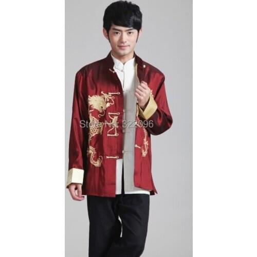 Shanghai Story Long Sleeve Tang suit Chinese Traditional Double dragon embroidery Jacket mandarin collar Chinese Jacket 4 Color