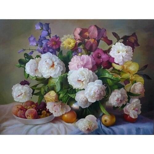 Handmade Modern Canvas Art Floral Oil Painting Still Life Home Decor Wall Painting for Kitchen