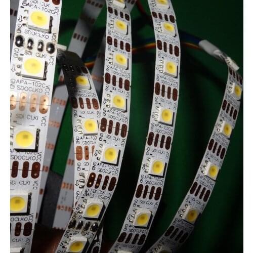 4M DC5V APA-102C WHITE color addressable led pixel strip;60leds/m with 60pixels/m;WHITE PCB;non-waterproof