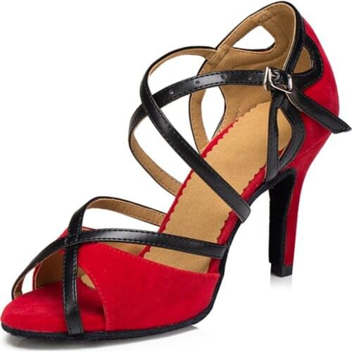 Women High Heel Latin Shoes For Women Soft Bottom Latin Salsa Ballroom Dance Shoes Ladies Indoor Shoes Tango Fish mouth Shoes