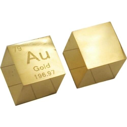 Mirror Polished Gold Metal Au 10mm Density Cube 99.99% Pure For Element Collection 24K (23.998K)