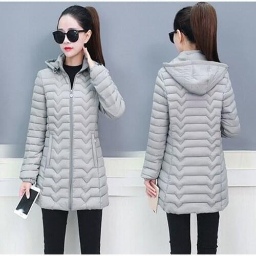 Middle-aged and Elderly Womens Cotton Padded Winter Jackets Large Size Thicken Keep Warm Hooded Jacket Outwear Parkas 6XL X663